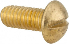 Value Collection - 5/16-18 UNC, 3/4" Length Under Head Slotted Drive Machine Screw - Round Head, Brass, Uncoated, Without Washer - Benchmark Tooling