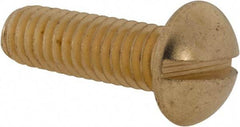 Value Collection - 5/16-18 UNC, 1" Length Under Head Slotted Drive Machine Screw - Round Head, Brass, Uncoated, Without Washer - Benchmark Tooling