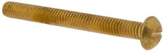 Made in USA - 5/16-18 UNC, 3" Length Under Head Slotted Drive Machine Screw - Round Head, Brass, Uncoated, Without Washer - Benchmark Tooling