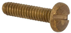 Made in USA - #2-56 UNC, 3/8" Length Under Head Slotted Drive Machine Screw - Binding Head, Brass, Uncoated, Without Washer - Benchmark Tooling
