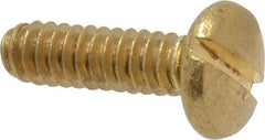 Value Collection - #4-40 UNC, 3/8" Length Under Head Slotted Drive Machine Screw - Binding Head, Brass, Uncoated, Without Washer - Benchmark Tooling