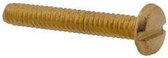 Made in USA - #4-40 UNC, 3/4" Length Under Head Slotted Drive Machine Screw - Binding Head, Brass, Uncoated, Without Washer - Benchmark Tooling