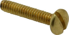 Made in USA - #6-32 UNC, 3/4" Length Under Head Slotted Drive Machine Screw - Binding Head, Brass, Uncoated, Without Washer - Benchmark Tooling