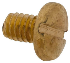 Made in USA - #8-32 UNC, 1/4" Length Under Head Slotted Drive Machine Screw - Binding Head, Brass, Uncoated, Without Washer - Benchmark Tooling
