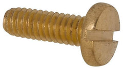 Value Collection - #8-32 UNC, 1/2" Length Under Head Slotted Drive Machine Screw - Binding Head, Brass, Uncoated, Without Washer - Benchmark Tooling
