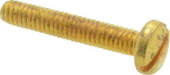 Value Collection - #8-32 UNC, 1" Length Under Head Slotted Drive Machine Screw - Binding Head, Brass, Uncoated, Without Washer - Benchmark Tooling