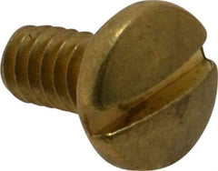 Value Collection - #10-24 UNC, 3/8" Length Under Head Slotted Drive Machine Screw - Binding Head, Brass, Uncoated, Without Washer - Benchmark Tooling