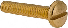 Value Collection - #10-32 UNF, 1" Length Under Head Slotted Drive Machine Screw - Binding Head, Brass, Uncoated, Without Washer - Benchmark Tooling