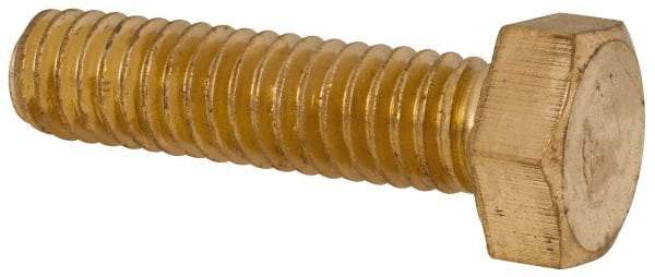 Value Collection - 5/16-18 UNC, 1-1/4" Length Under Head Hex Head Cap Screw - Brass, 1/2" Hex - Benchmark Tooling