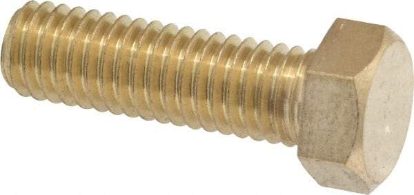 Value Collection - 3/8-16 UNC, 1-1/4" Length Under Head Hex Head Cap Screw - Brass, 9/16" Hex - Benchmark Tooling