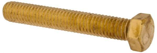 Value Collection - 3/8-16 UNC, 2-1/2" Length Under Head Hex Head Cap Screw - Brass, 9/16" Hex - Benchmark Tooling