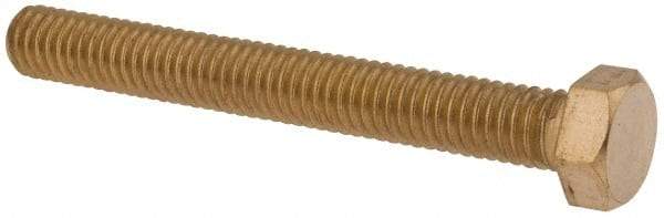 Value Collection - 3/8-16 UNC, 3" Length Under Head Hex Head Cap Screw - Brass, 9/16" Hex - Benchmark Tooling