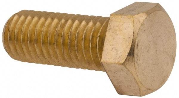 Value Collection - 1/2-13 UNC, 1-1/4" Length Under Head Hex Head Cap Screw - Brass, 3/4" Hex - Benchmark Tooling