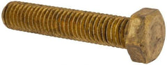 Value Collection - 1/2-13 UNC, 2-1/2" Length Under Head Hex Head Cap Screw - Brass, 3/4" Hex - Benchmark Tooling