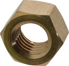 Value Collection - 1/2-13 UNC Brass Right Hand Hex Nut - 3/4" Across Flats, 7/16" High, Uncoated - Benchmark Tooling