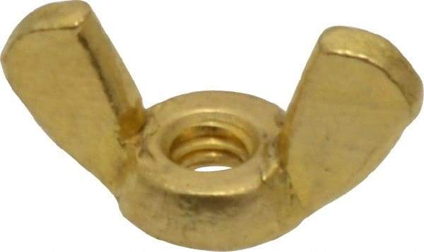 Value Collection - #8-32 UNC, Brass Standard Wing Nut - 0.91" Wing Span, 0.47" Wing Span - Benchmark Tooling