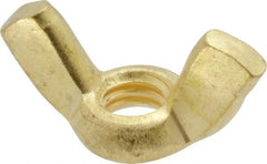 Value Collection - 1/4-20 UNC, Brass Standard Wing Nut - 1.1" Wing Span, 0.57" Wing Span - Benchmark Tooling