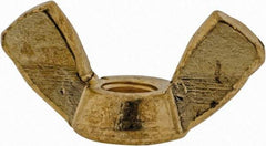 Value Collection - #10-32 UNF, Brass Standard Wing Nut - 0.91" Wing Span, 0.47" Wing Span - Benchmark Tooling