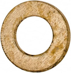 Value Collection - #2 Screw, Brass Standard Flat Washer - 0.099" ID x 3/16" OD, 0.02" Thick, Plain Finish - Benchmark Tooling