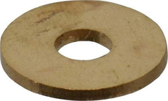 Value Collection - #4 Screw, Brass Standard Flat Washer - 0.12" ID x 1/4" OD, 0.025" Thick, Plain Finish - Benchmark Tooling