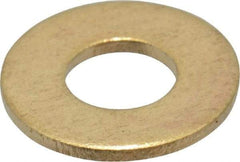 Value Collection - #8 Screw, Brass Standard Flat Washer - 0.172" ID x 3/8" OD, 0.032" Thick, Plain Finish - Benchmark Tooling