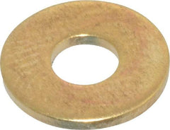 Value Collection - #8 Screw, Brass Standard Flat Washer - 0.172" ID x 7/16" OD, 0.036" Thick, Plain Finish - Benchmark Tooling