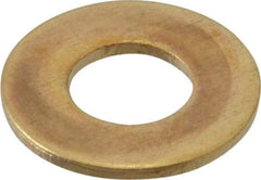 Value Collection - #14 Screw, Brass Standard Flat Washer - 0.26" ID x 9/16" OD, 0.04" Thick, Plain Finish - Benchmark Tooling