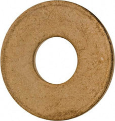 Value Collection - #14 Screw, Brass Standard Flat Washer - 0.26" ID x 11/16" OD, 0.051" Thick, Plain Finish - Benchmark Tooling