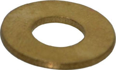 Value Collection - #20 Screw, Brass Standard Flat Washer - 0.334" ID x 3/4" OD, 0.056" Thick, Plain Finish - Benchmark Tooling