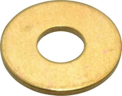 Value Collection - #20 Screw, Brass Standard Flat Washer - 0.339" ID x 7/8" OD, 0.057" Thick, Plain Finish - Benchmark Tooling