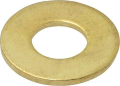 Value Collection - #24 Screw, Brass Standard Flat Washer - 0.386" ID x 7/8" OD, 0.057" Thick, Plain Finish - Benchmark Tooling