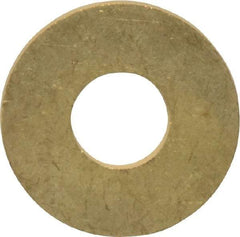 Value Collection - #24 Screw, Brass Standard Flat Washer - 0.386" ID x 1" OD, 0.074" Thick, Plain Finish - Benchmark Tooling