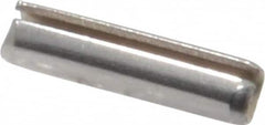 Made in USA - 3/32" Diam x 3/8" Long Slotted Spring Pin - Grade 420 Stainless Steel, Bright Finish - Benchmark Tooling