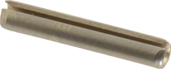 Made in USA - 3/32" Diam x 9/16" Long Slotted Spring Pin - Grade 420 Stainless Steel, Bright Finish - Benchmark Tooling