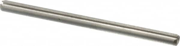 Made in USA - 3/32" Diam x 1-1/2" Long Slotted Spring Pin - Grade 420 Stainless Steel, Bright Finish - Benchmark Tooling