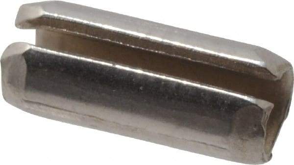 Made in USA - 1/8" Diam x 5/16" Long Slotted Spring Pin - Grade 420 Stainless Steel, Bright Finish - Benchmark Tooling