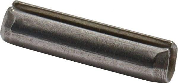 Made in USA - 1/8" Diam x 1/2" Long Slotted Spring Pin - Grade 420 Stainless Steel, Bright Finish - Benchmark Tooling