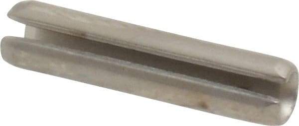 Made in USA - 1/8" Diam x 9/16" Long Slotted Spring Pin - Grade 420 Stainless Steel, Bright Finish - Benchmark Tooling