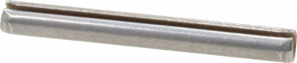 Made in USA - 1/8" Diam x 1-1/8" Long Slotted Spring Pin - Grade 420 Stainless Steel, Bright Finish - Benchmark Tooling