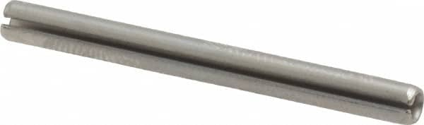 Made in USA - 1/8" Diam x 1-3/8" Long Slotted Spring Pin - Grade 420 Stainless Steel, Bright Finish - Benchmark Tooling