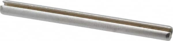 Made in USA - 1/8" Diam x 1-1/2" Long Slotted Spring Pin - Grade 420 Stainless Steel, Bright Finish - Benchmark Tooling