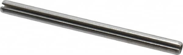 Made in USA - 1/8" Diam x 1-3/4" Long Slotted Spring Pin - Grade 420 Stainless Steel, Bright Finish - Benchmark Tooling