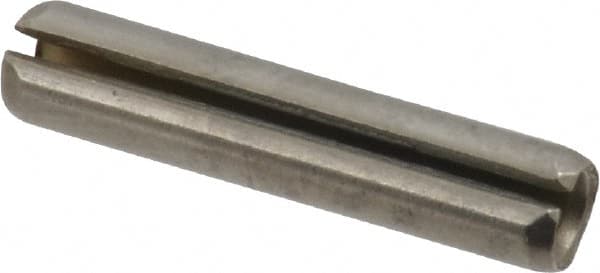 Made in USA - 5/32" Diam x 3/4" Long Slotted Spring Pin - Grade 420 Stainless Steel, Bright Finish - Benchmark Tooling