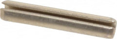 Made in USA - 5/32" Diam x 7/8" Long Slotted Spring Pin - Grade 420 Stainless Steel, Bright Finish - Benchmark Tooling