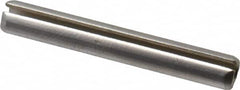 Made in USA - 5/32" Diam x 1-1/8" Long Slotted Spring Pin - Grade 420 Stainless Steel, Bright Finish - Benchmark Tooling