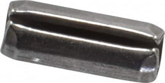 Made in USA - 3/16" Diam x 1/2" Long Slotted Spring Pin - Grade 420 Stainless Steel, Bright Finish - Benchmark Tooling