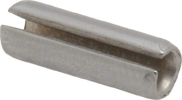 Made in USA - 3/16" Diam x 9/16" Long Slotted Spring Pin - Grade 420 Stainless Steel, Bright Finish - Benchmark Tooling