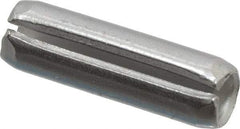 Made in USA - 3/16" Diam x 5/8" Long Slotted Spring Pin - Grade 420 Stainless Steel, Bright Finish - Benchmark Tooling