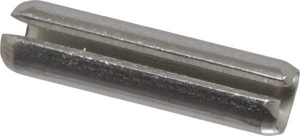 Made in USA - 3/16" Diam x 3/4" Long Slotted Spring Pin - Grade 420 Stainless Steel, Bright Finish - Benchmark Tooling