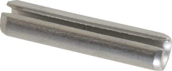 Made in USA - 3/16" Diam x 7/8" Long Slotted Spring Pin - Grade 420 Stainless Steel, Bright Finish - Benchmark Tooling